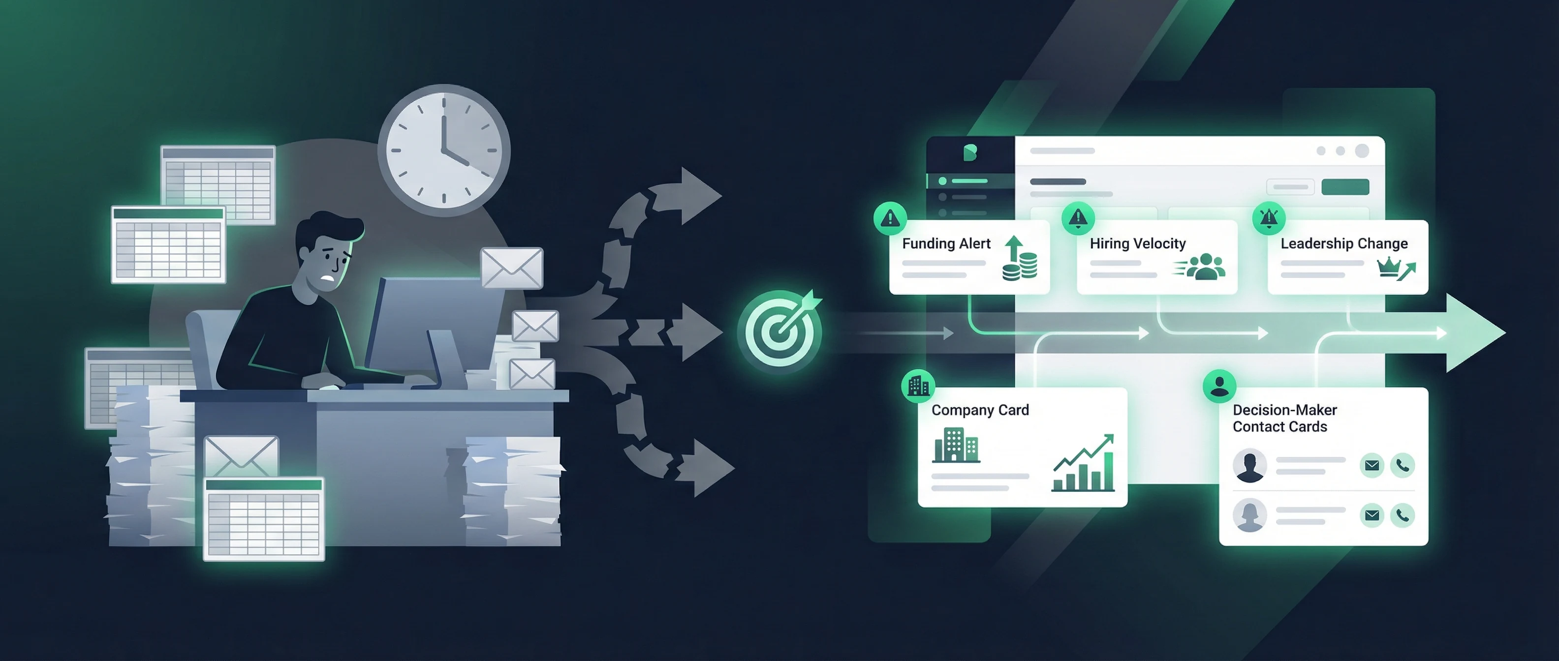 SourceWhale alternative for recruiters dashboard showing early hiring signals and prioritised accounts