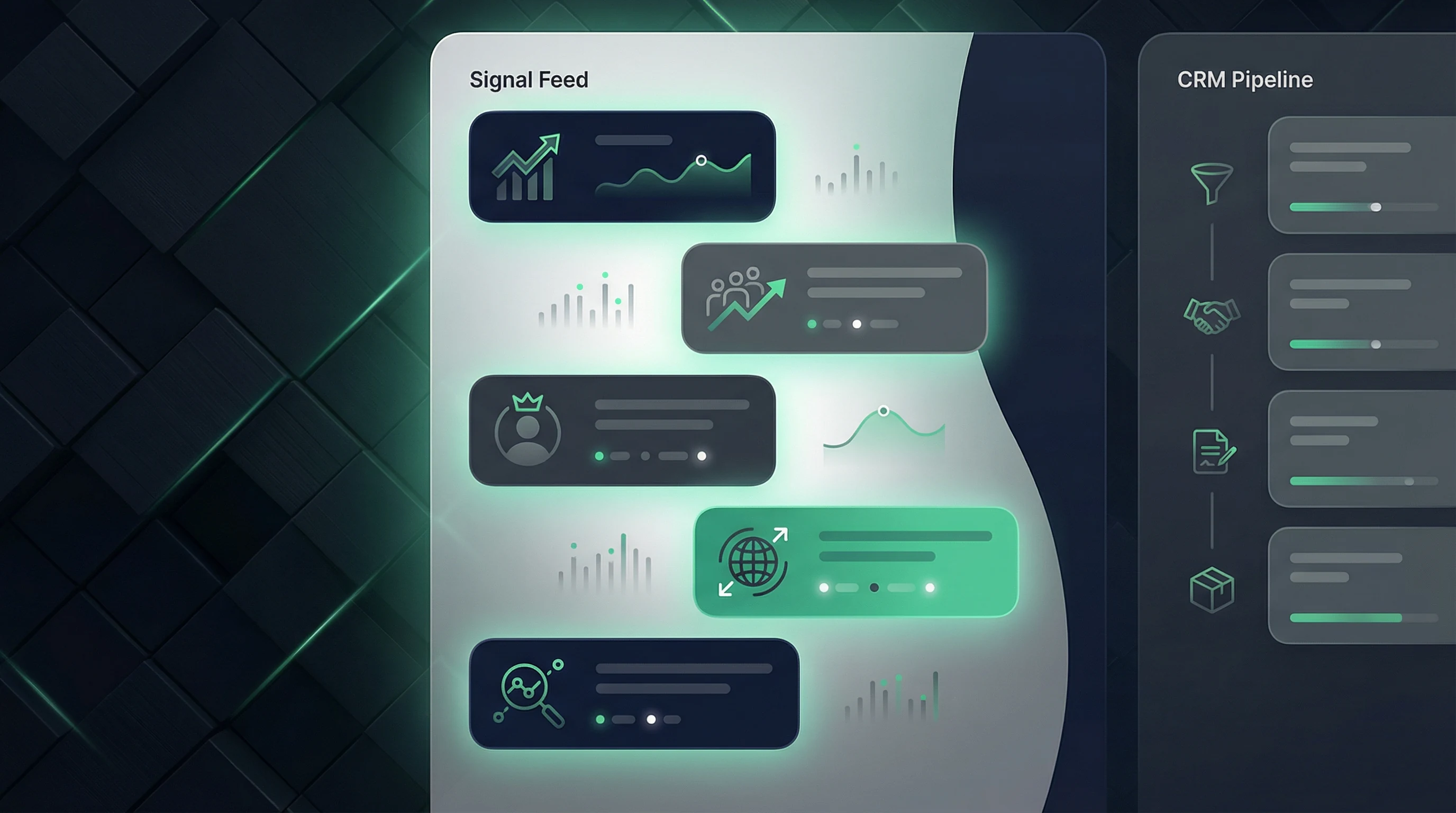 Recruiter morning signal feed showing SourceWhale alternative workflow with funding, hiring velocity, and leadership alerts