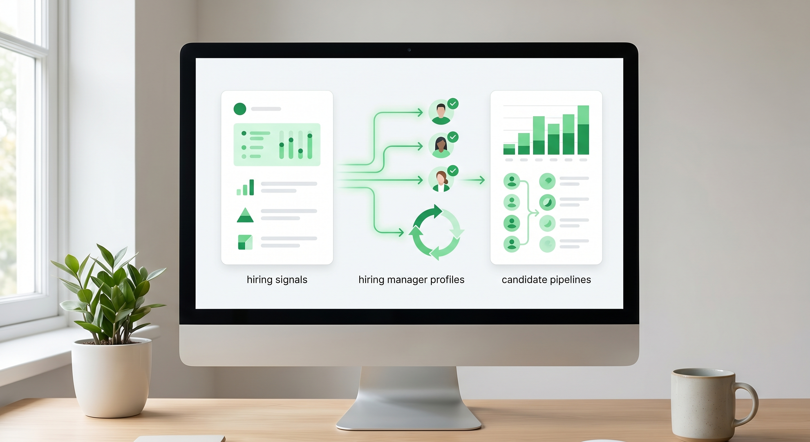 Recruiter dashboard connecting hiring signals to decision makers